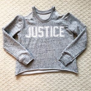 Justice Size 8 Gray Crop Top Sweater